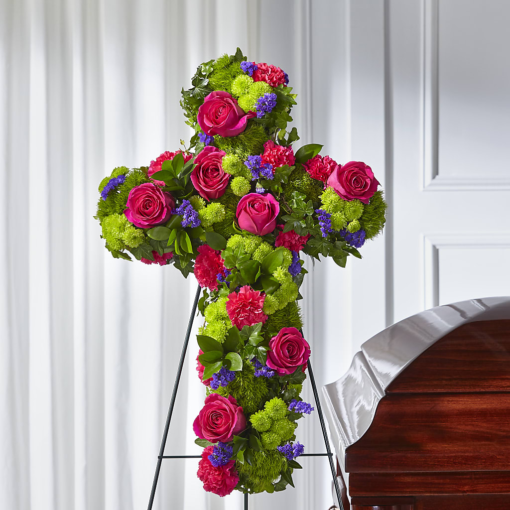 Tribute Rose Floral Cross – Lasting Impressions Flowers Llc, Flemingsburg KY