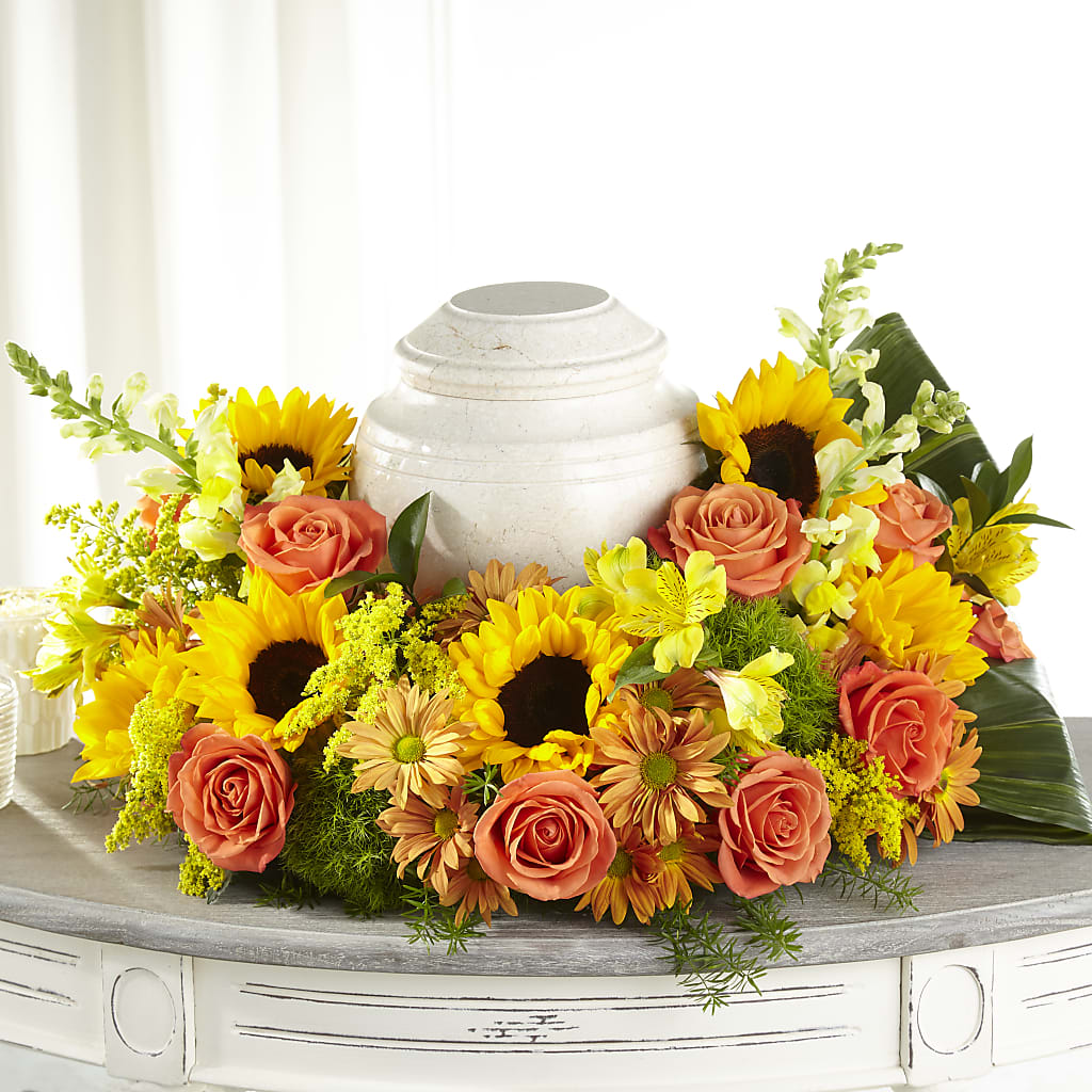 Faithful Sunflower Cremation Adornment – Lasting Impressions Flowers Llc, Flemingsburg KY