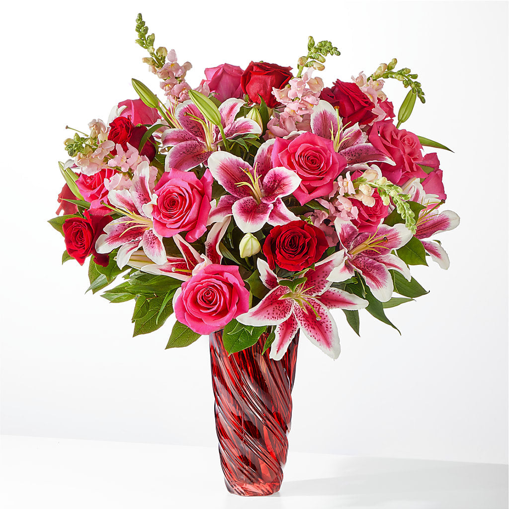 Always You Bouquet with Luxe Swirl Vase – Lasting Impressions Flowers Llc, Flemingsburg KY