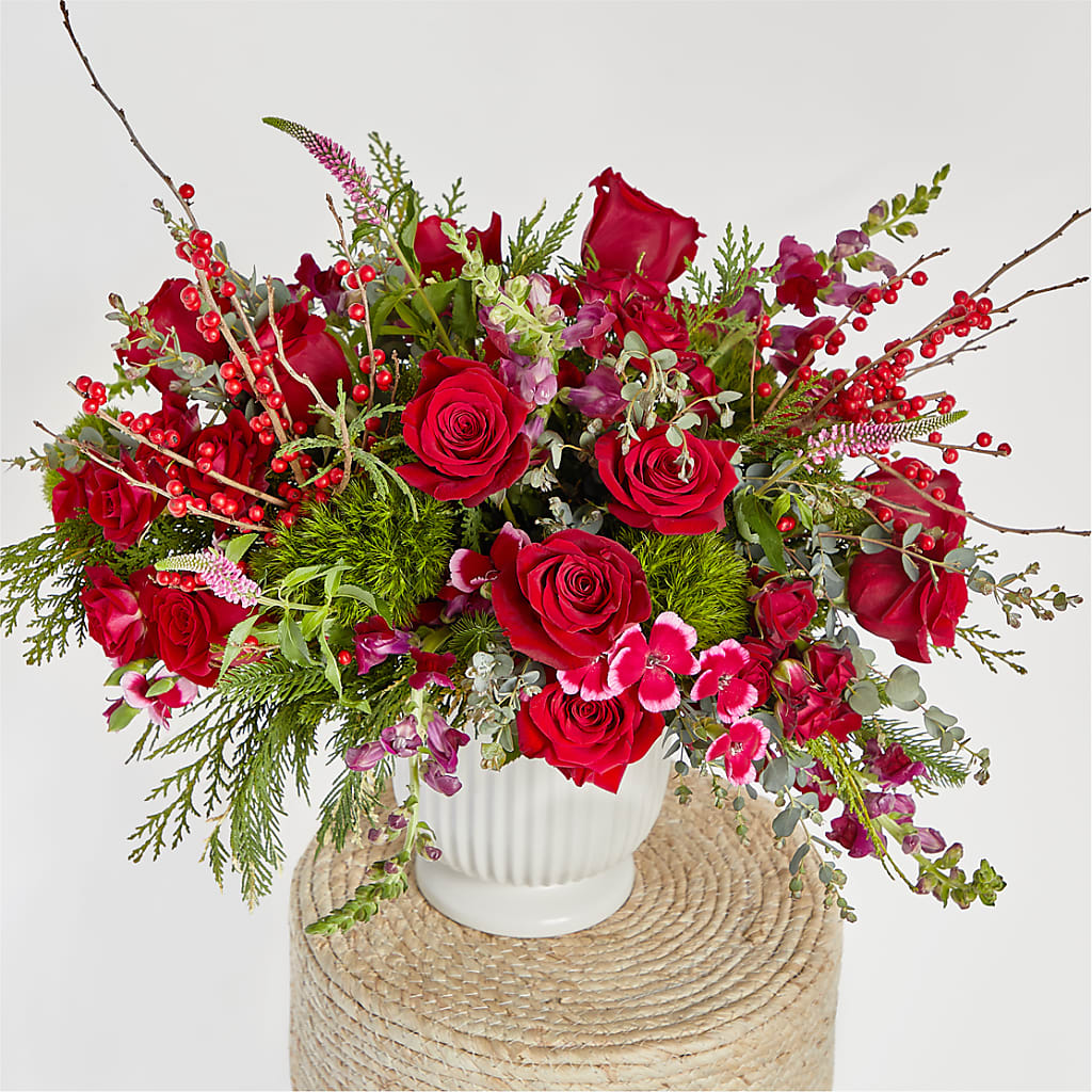 Big Red Bow Bouquet –  Lasting Impressions Flowers Llc, Flemingsburg KY