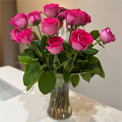 Long Stem Pink Rose Bouquet –  Lasting Impressions Flowers Llc, Flemingsburg KY