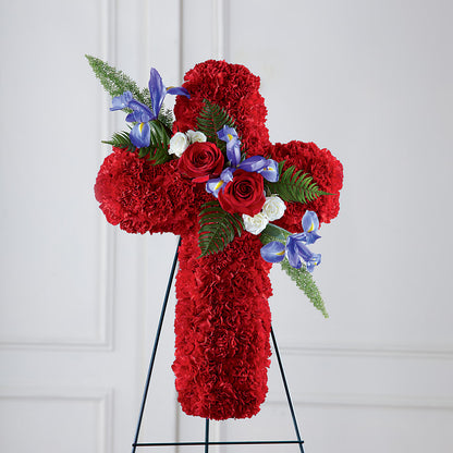 Faithful Hero Floral Cross –  Lasting Impressions Flowers Llc, Flemingsburg KY