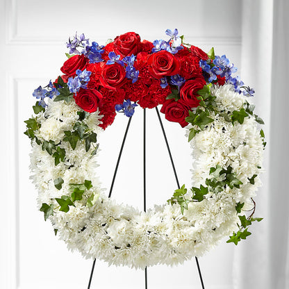 Patriotic Passion Wreath –  Lasting Impressions Flowers Llc, Flemingsburg KY