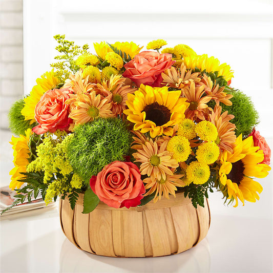 Harvest Sunflower Basket –  Lasting Impressions Flowers Llc, Flemingsburg KY