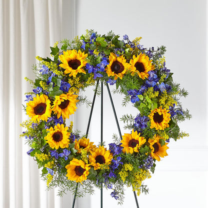 Bright Rays Wreath –  Lasting Impressions Flowers Llc, Flemingsburg KY