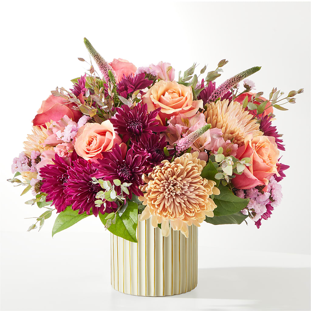 Berry Cobbler Bouquet with Ivory Vase –  Lasting Impressions Flowers Llc, Flemingsburg KY