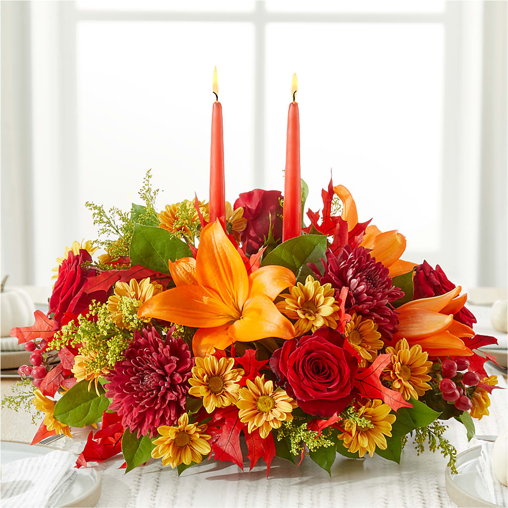 Autumn's Embrace Centerpiece –  Lasting Impressions Flowers Llc, Flemingsburg KY
