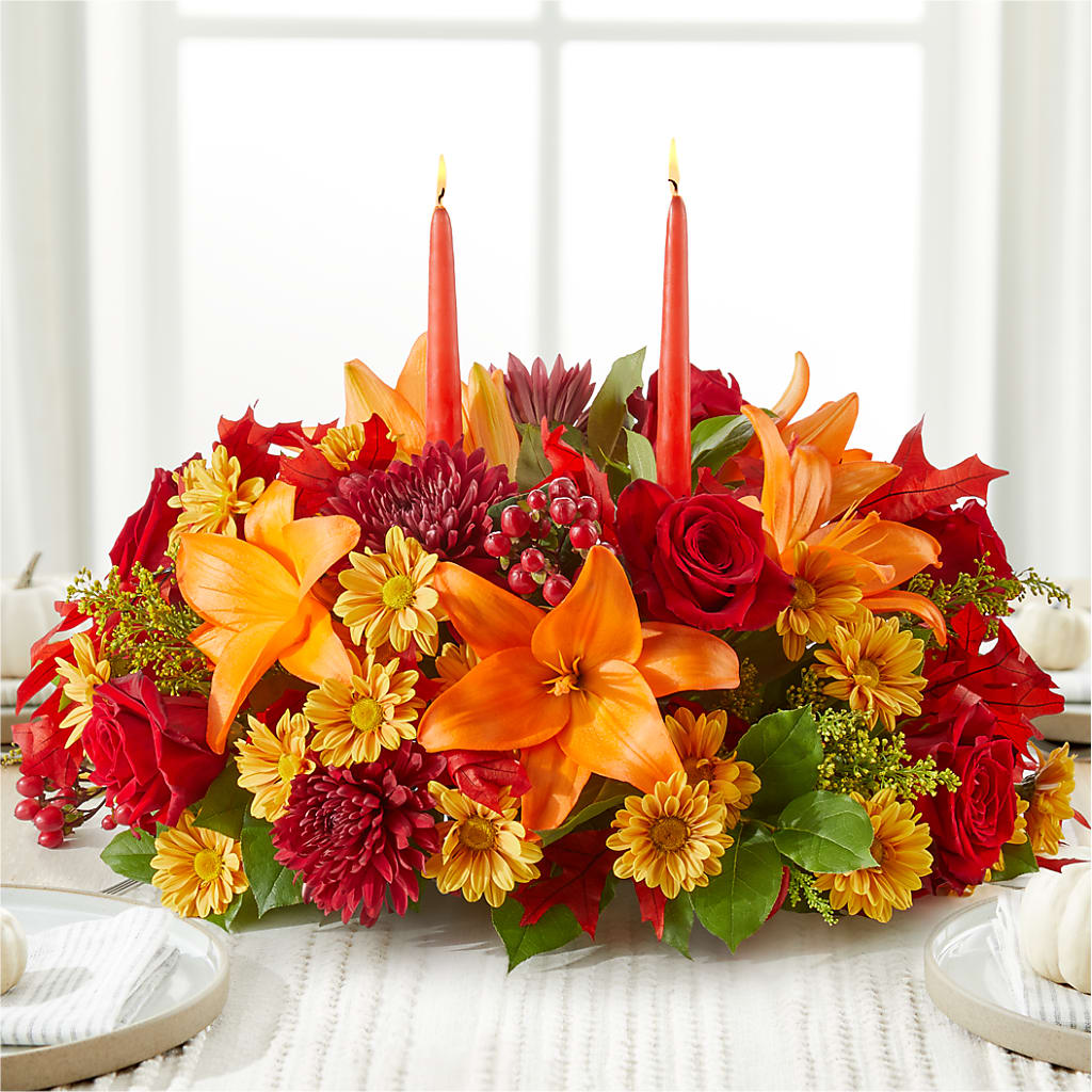 Autumn's Embrace Centerpiece –  Lasting Impressions Flowers Llc, Flemingsburg KY