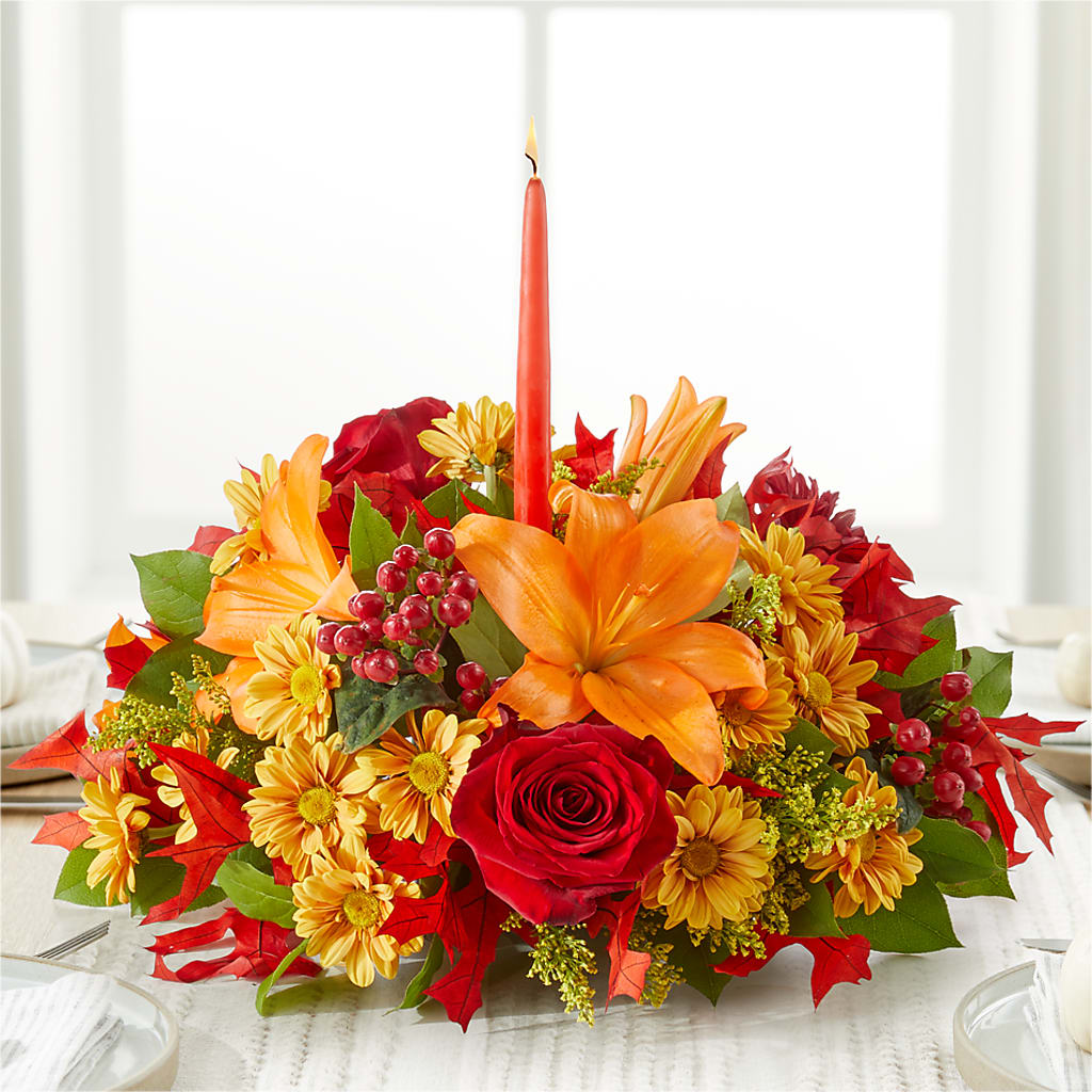 Autumn's Embrace Centerpiece –  Lasting Impressions Flowers Llc, Flemingsburg KY