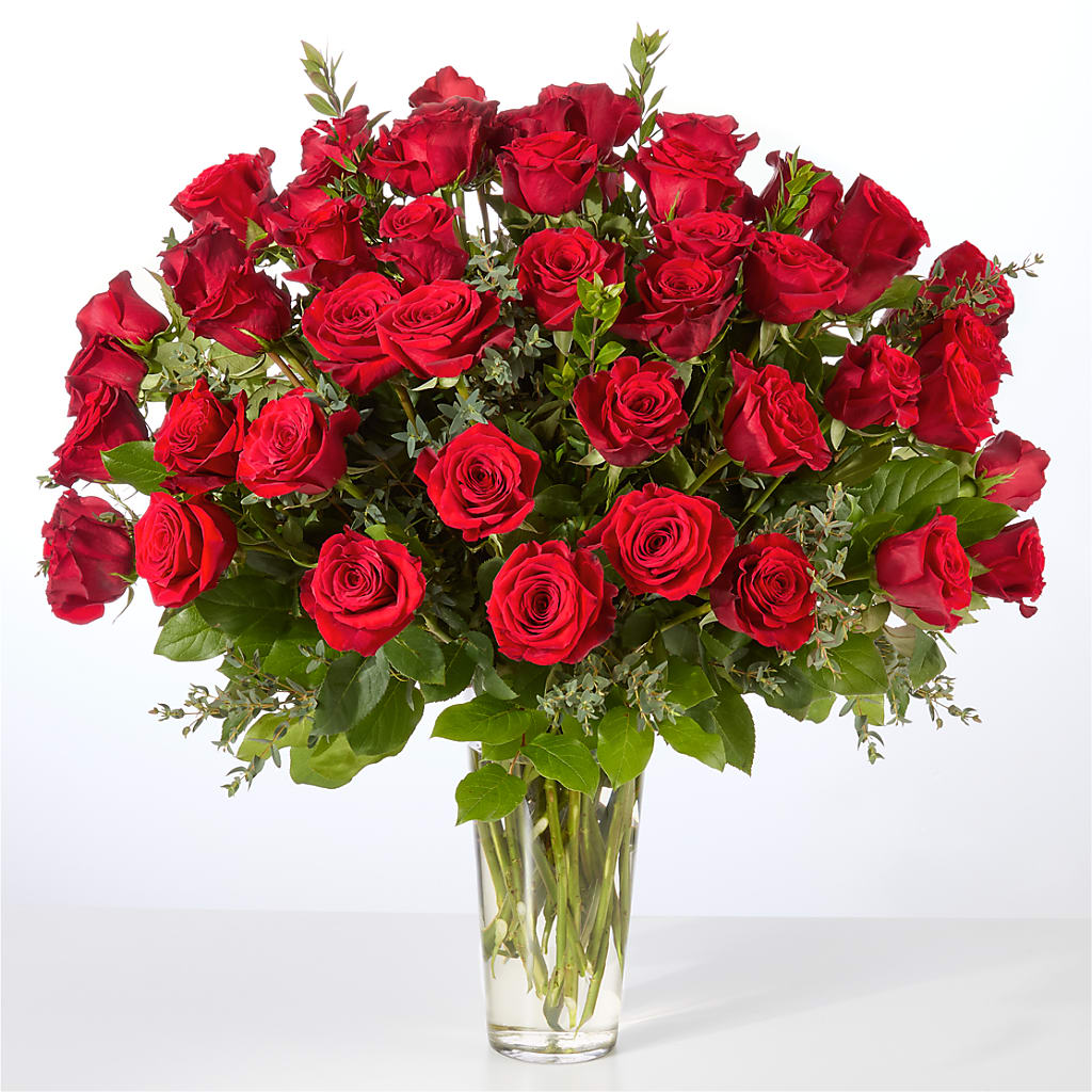 Forever Yours Fifty Stem Red Rose Bouquet –  Lasting Impressions Flowers Llc, Flemingsburg KY