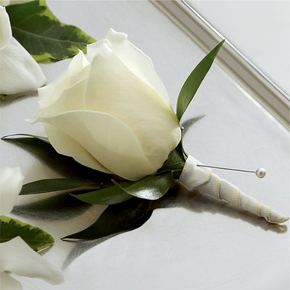 White Rose Boutonniere –  Lasting Impressions Flowers Llc, Flemingsburg KY