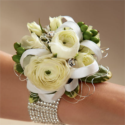 White Wedding Corsage –  Lasting Impressions Flowers Llc, Flemingsburg KY